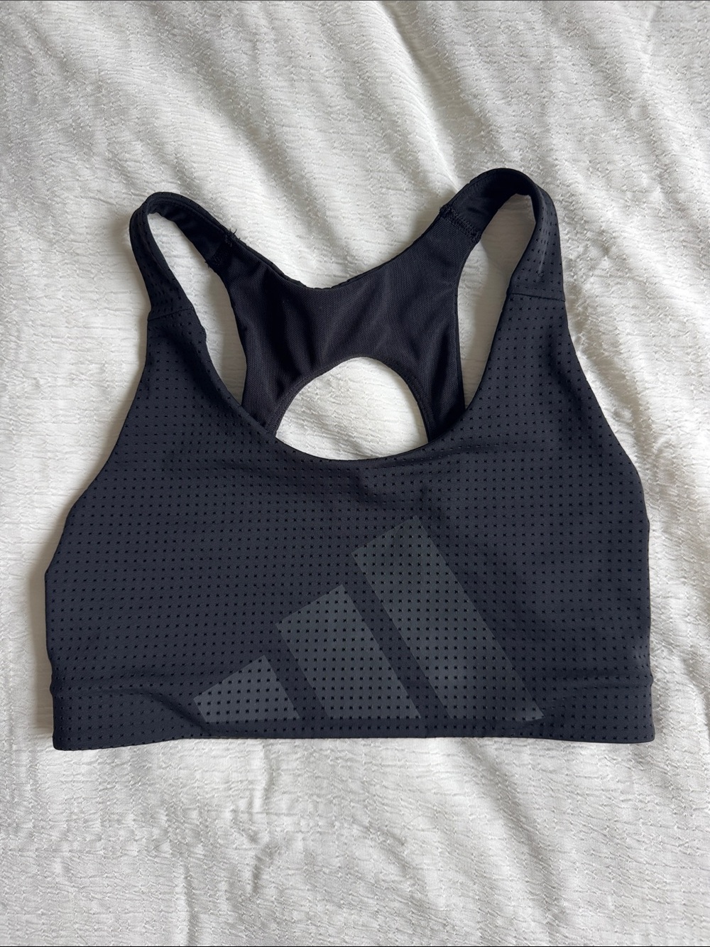 Adidas Black Racerback Sports Bra - Picture 1 of 4
